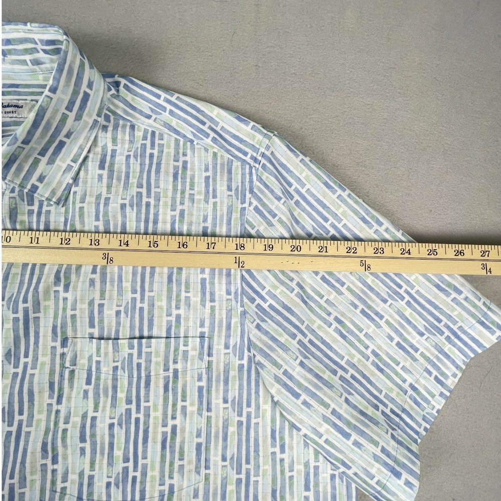 Tommy Bahama Shirt Mens XL Blue IslandZone Short Slv Geometric Stretch Coastal - Picture 5 of 8